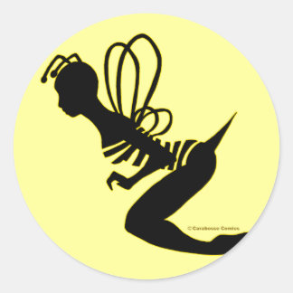 Rond Sticker Silhouette de Bee Girl