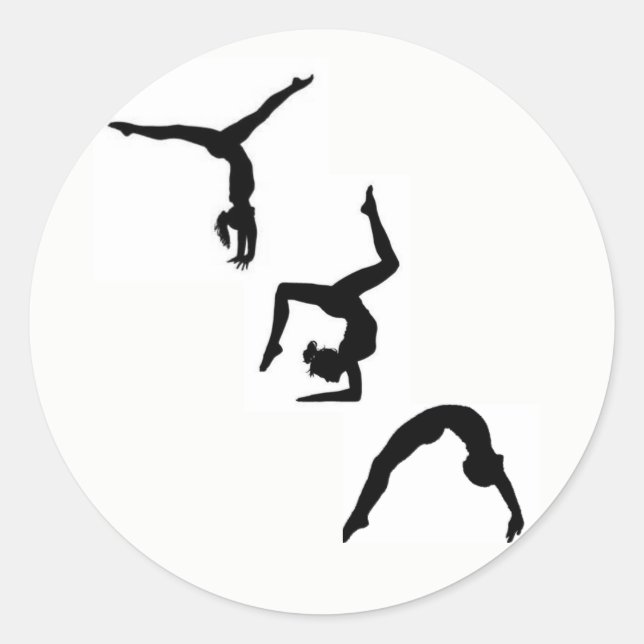 Rond Sticker Silhouette Gymnastique (Devant)