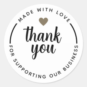 Rond Sticker simple minimaliste en Merci blanc