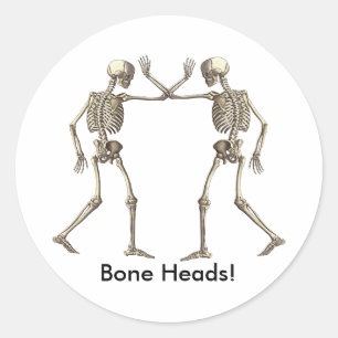 Rond Sticker Skeletons Tête d'os