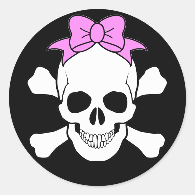 ROND STICKER SKULL ET CROSSBONES (Devant)