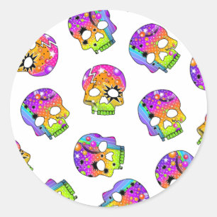 Rond Sticker - SKULLS POP ART