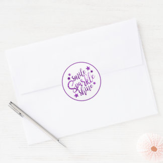 Rond Sticker Smile Shine Purple