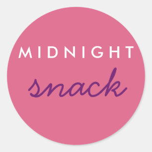Rond Sticker Snack de minuit rose violet