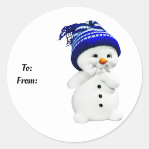 Rond Sticker Snowman Classic Round