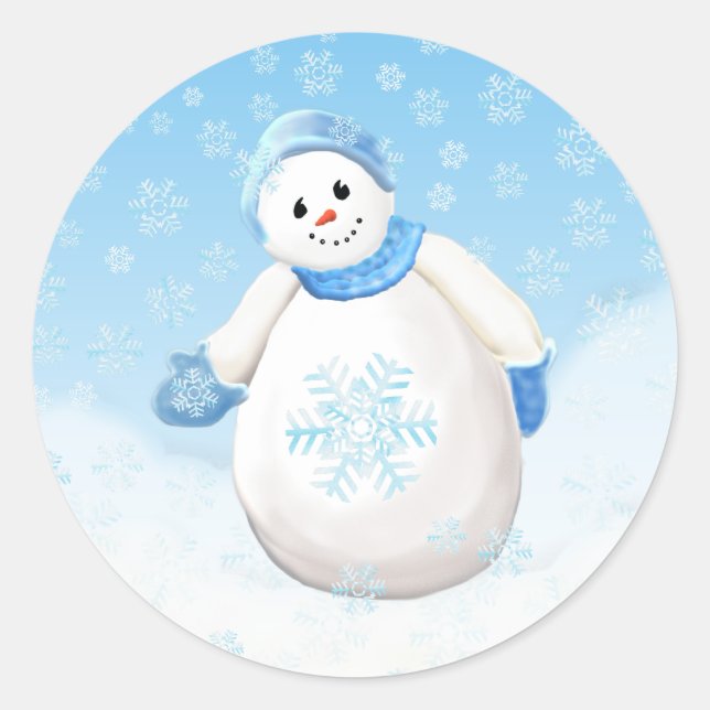 Rond Sticker Snowman Wonderland (Devant)