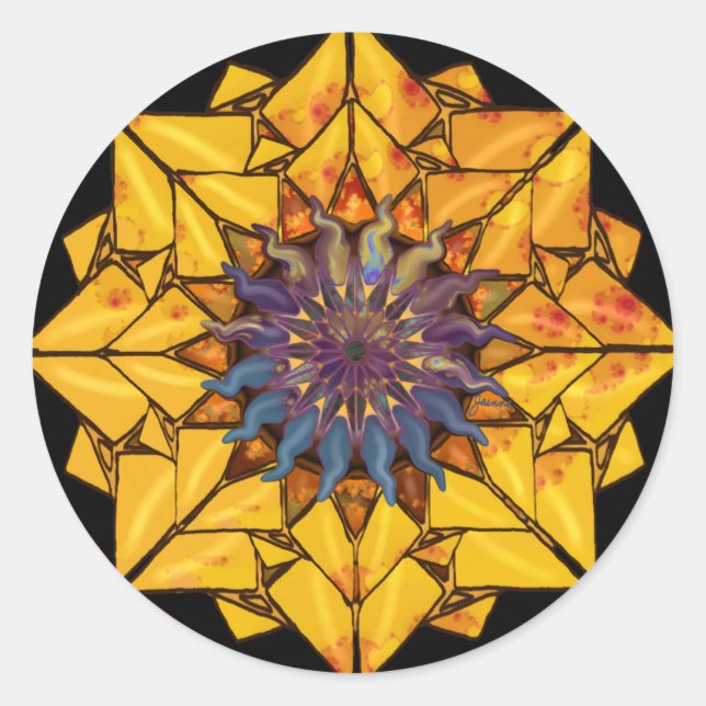 Rond Sticker solaire tournesol (Devant)