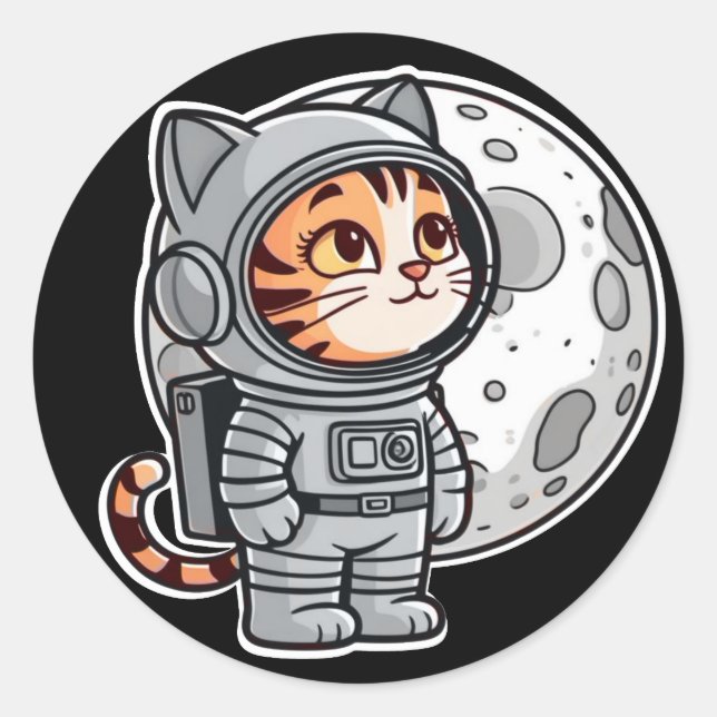 Rond Sticker Space Kitty (Devant)