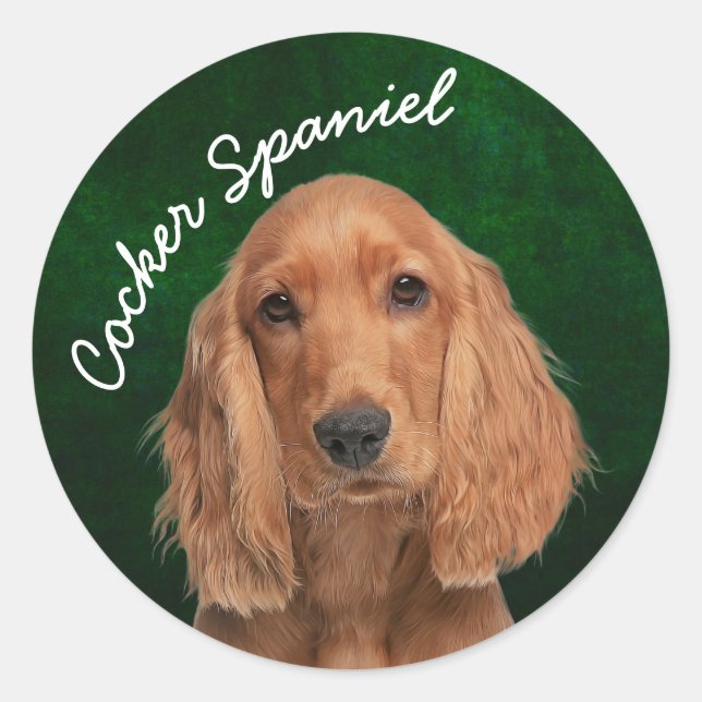 Rond Sticker Spaniel Cocker (Devant)