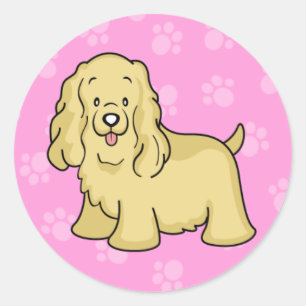 Rond Sticker Spaniel pour chien de dessin mignon
