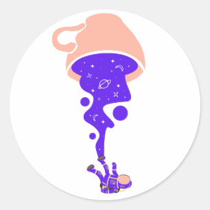 Rond Sticker spatial de l'astronaute de la Coupe Gravit