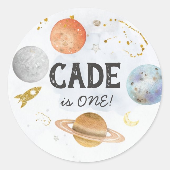 Rond Sticker spatial, Premier voyage autour de l'autoco (Devant)