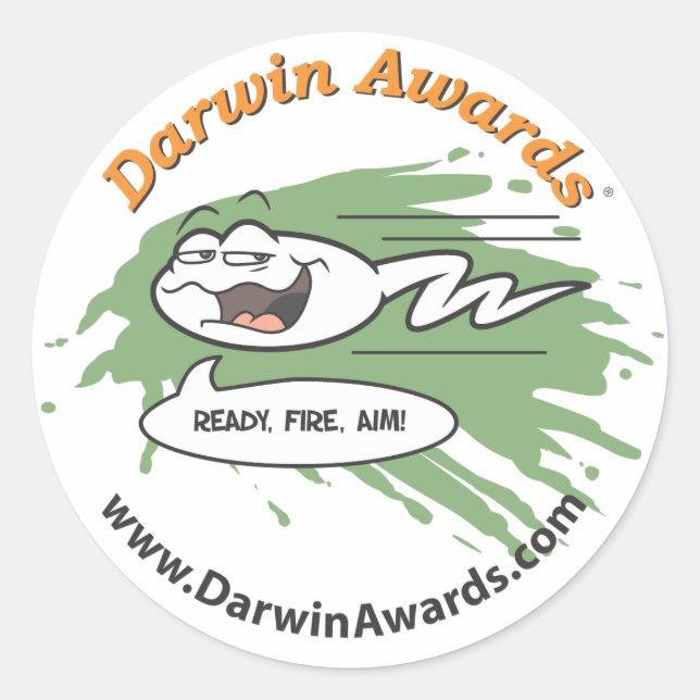 Rond Sticker Spermatozoïde - Prêt, Feu, Objectif (Devant)