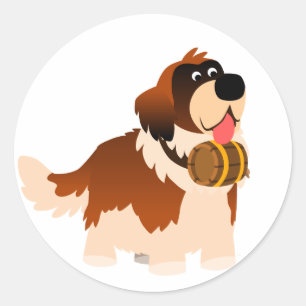 Rond Sticker St Bernard Cartoon