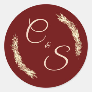 Rond Sticker stationnaire Monogrammé pour mariage d'hiv