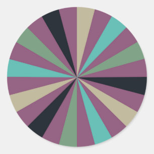 Rond Sticker Sunburst moderne du milieu du siècle : cha