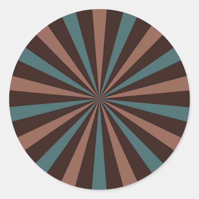 Rond Sticker Sunburst Retro - classique et intemporel (Devant)