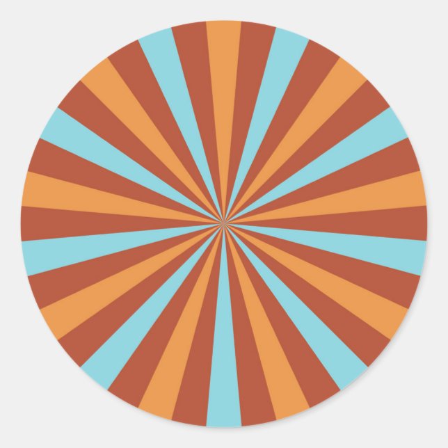 Rond Sticker Sunburst Retro : Mid Century Moderne Vinta (Devant)