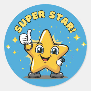 Rond Sticker Super Star, Sticker Motivational, Sti Star