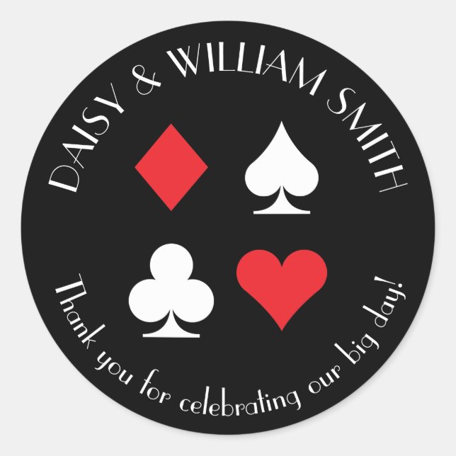 Rond Sticker sur mesure Las Vegas Noir Rouge et Blanc (Devant)