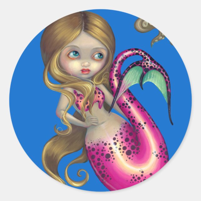Rond Sticker "Surprised Mermaid" (Devant)