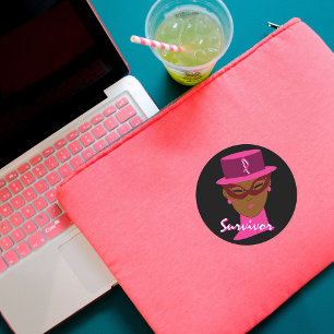 Rond Sticker "Survivor In Pink" - Personnalisable