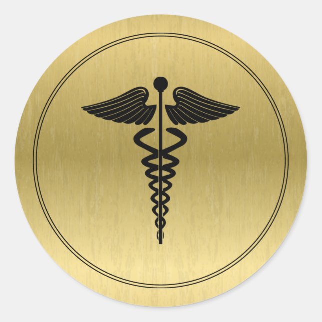 Rond Sticker Symbole Caduceus (Devant)