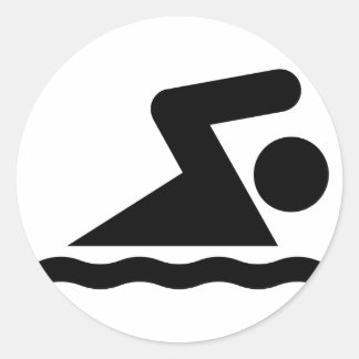 Rond Sticker Symbole de natation