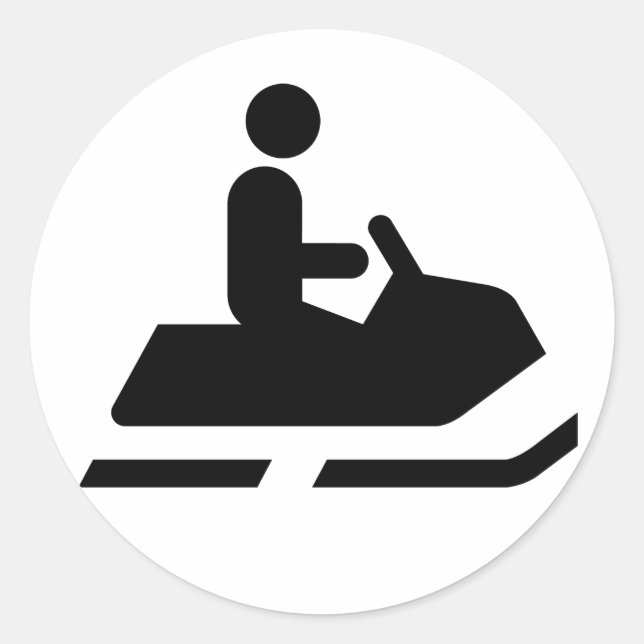 Rond Sticker Symbole motoneige (Devant)