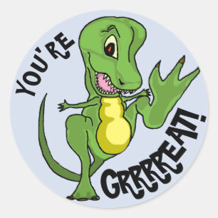 Rond Sticker T-Rex Classic Round