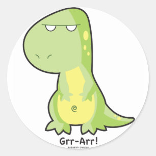 Rond Sticker T-Rex Grr Arr