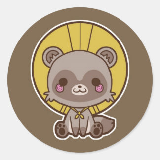 Rond Sticker Tanuki (Chien Raccon)
