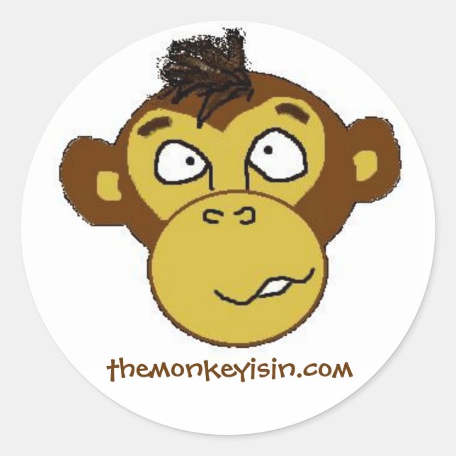 Rond Sticker themonkeyisin.com (Devant)