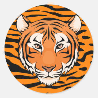 Rond Sticker Tiger (Cercle) - allez tigres sauvages!