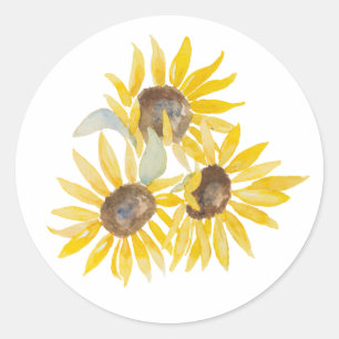 Rond Sticker Tournesol Cercle