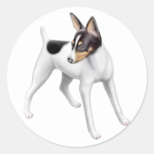 Rond Sticker Toy Fox Terrier