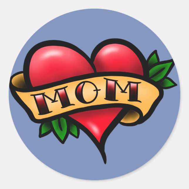 Rond Sticker traditionnel maman tatouage (Devant)