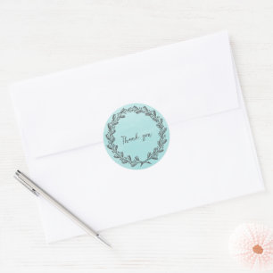 Rond Sticker turquoise Merci de couronne