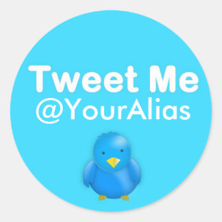 Rond Sticker Twitter : Tweetez-moi @YourAlias