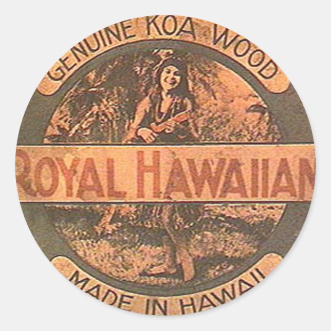 Rond Sticker Ukulele vintage (Devant)