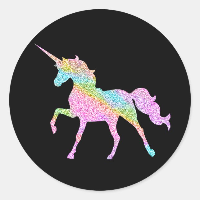 Rond Sticker Unicorn Étincelant (Devant)