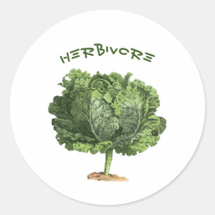 Rond Sticker végétarien Herbivore