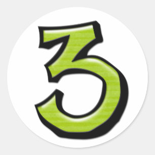 Rond Sticker vert Silly Numéro 3