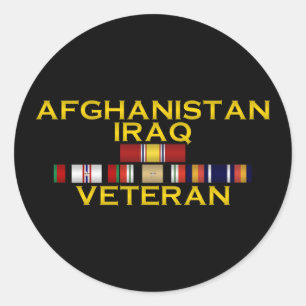 Rond Sticker VET Afghanistan & Irak