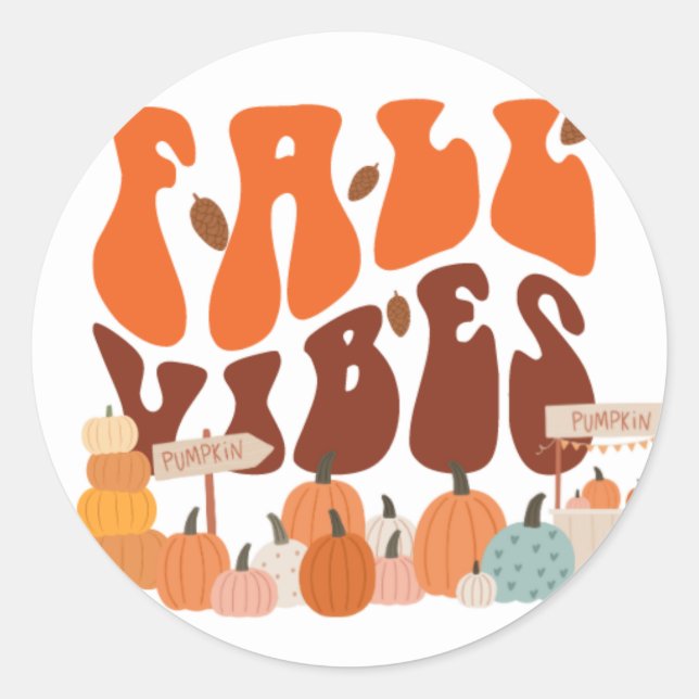 Rond sticker Vibes d'automne (Devant)