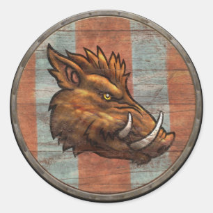 Rond Sticker Viking Shield - Boar