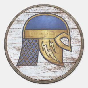 Rond Sticker Viking Shield - Helm