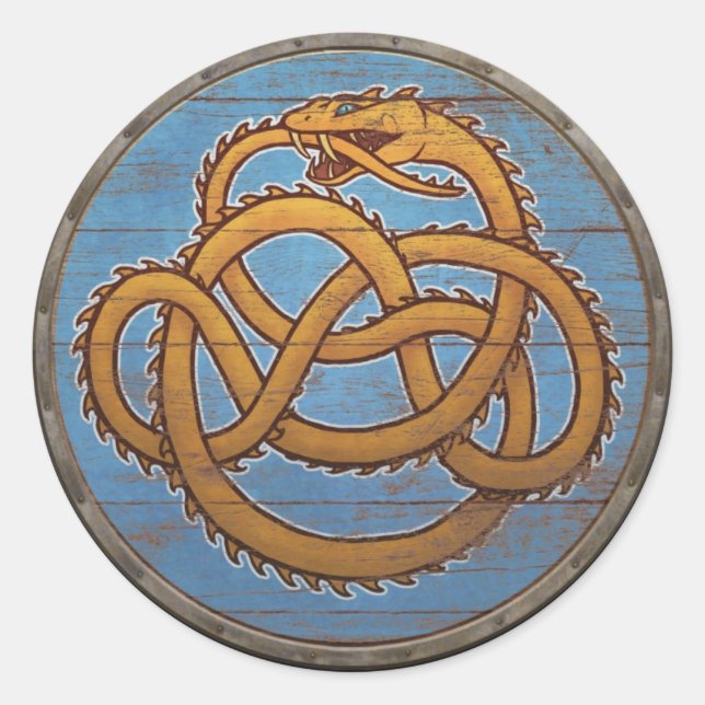 Rond Sticker Viking Shield - Jörmungandr (Devant)