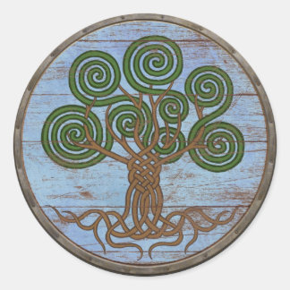 Rond Sticker Viking Shield - Yggdrasil