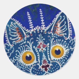Rond Sticker vintage Blue Cat